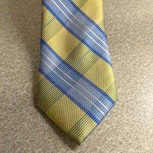 Nautica‎ Men's Polyester Tie Yellow Blue White Lined